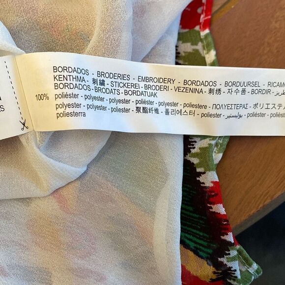 ZARA Multicolor Embroidered Strappy Back Boho Mini Dress NWT XS - Picture 12 of 12